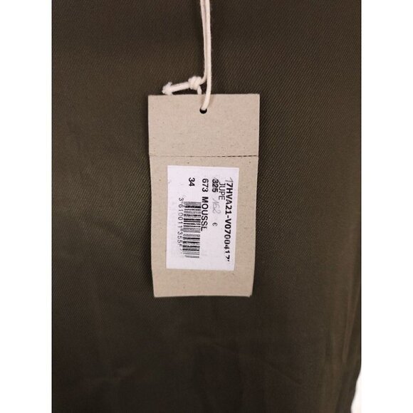 Vanessa Bruno Velvet Mid-length Skirt Mousse Brown NWT Size FR34 US2 UK4 XS - Picture 7 of 9